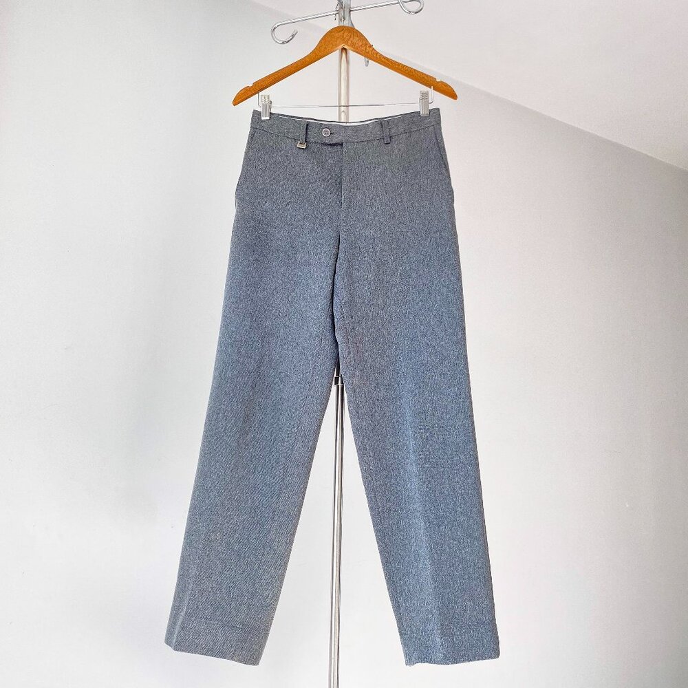 🍂 2010s Vintage Classic Light Gray Mid-Rise Straight-Leg Trousers